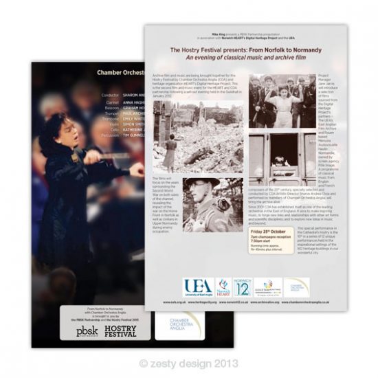 Chamber Orchestra Anglia leaflet design