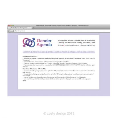 GenderAgenda website design