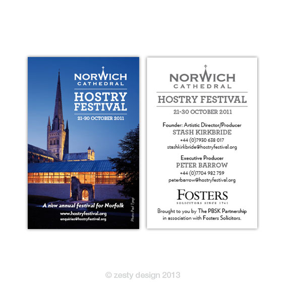 Hostry Festival business card design