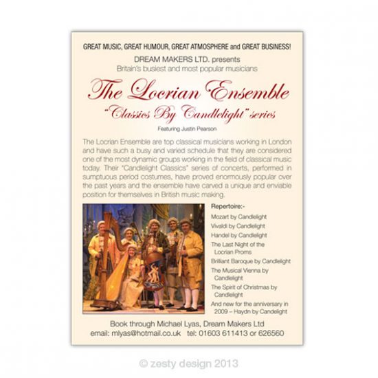 The Locrian Ensemble advert design