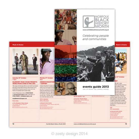 Norfolk Black History Mont 2013 brochure design