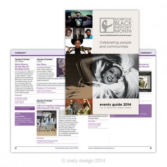 Norfolk Black History Mont 2014 brochure design