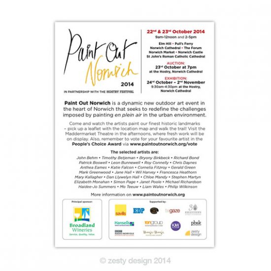 Paint Out Norwich 2014 poster design