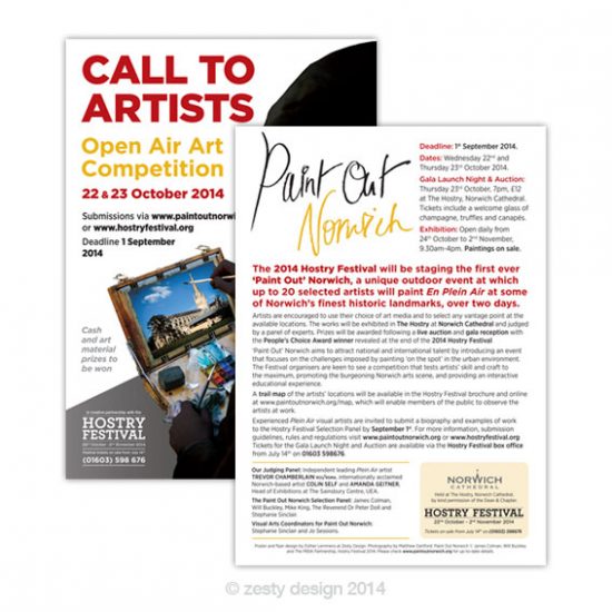 Paint Out Norwich 2014 Call to Artists flyer design