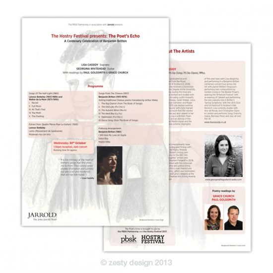 The Poet's Echo leaflet design