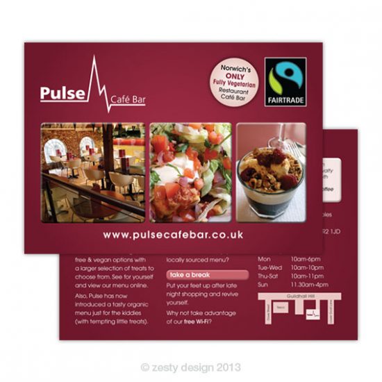 Pulse Restaurant card design