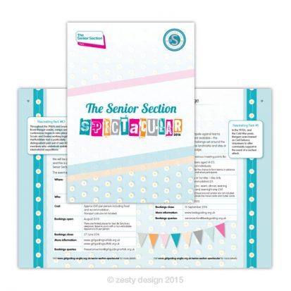 Girlguiding Anglia – Senior Section Spectacular 2016 booklet design