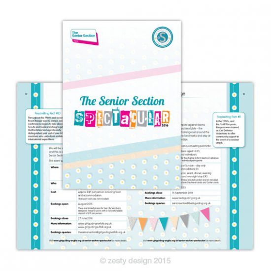 Girlguiding Anglia – Senior Section Spectacular 2016 booklet design