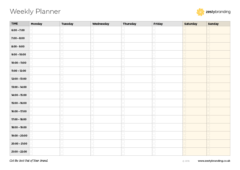 Zesty weekly planner (picture)